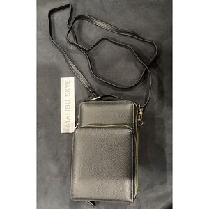 Malibu Skye Brianna Triple Zipper Crossbody Vegan Minimalist, Timeless